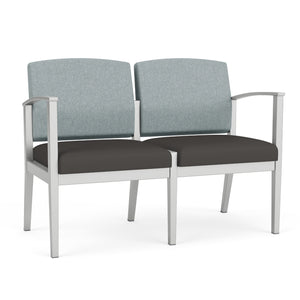 Amherst Steel Collection Reception Seating, 2-Seat Sofa, Healthcare Vinyl Upholstery, FREE SHIPPING
