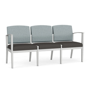Amherst Steel Collection Reception Seating, 3-Seat Sofa, Healthcare Vinyl Upholstery, FREE SHIPPING