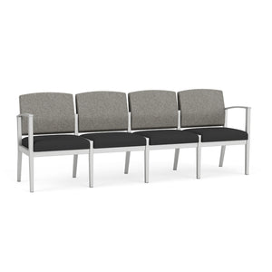 Amherst Steel Collection Reception Seating, 4-Seat Sofa, Standard Fabric Upholstery, FREE SHIPPING