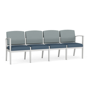Amherst Steel Collection Reception Seating, 4-Seat Sofa, Standard Vinyl Upholstery, FREE SHIPPING