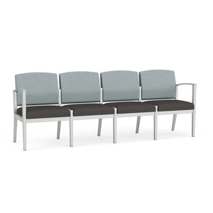 Amherst Steel Collection Reception Seating, 4-Seat Sofa, Healthcare Vinyl Upholstery, FREE SHIPPING