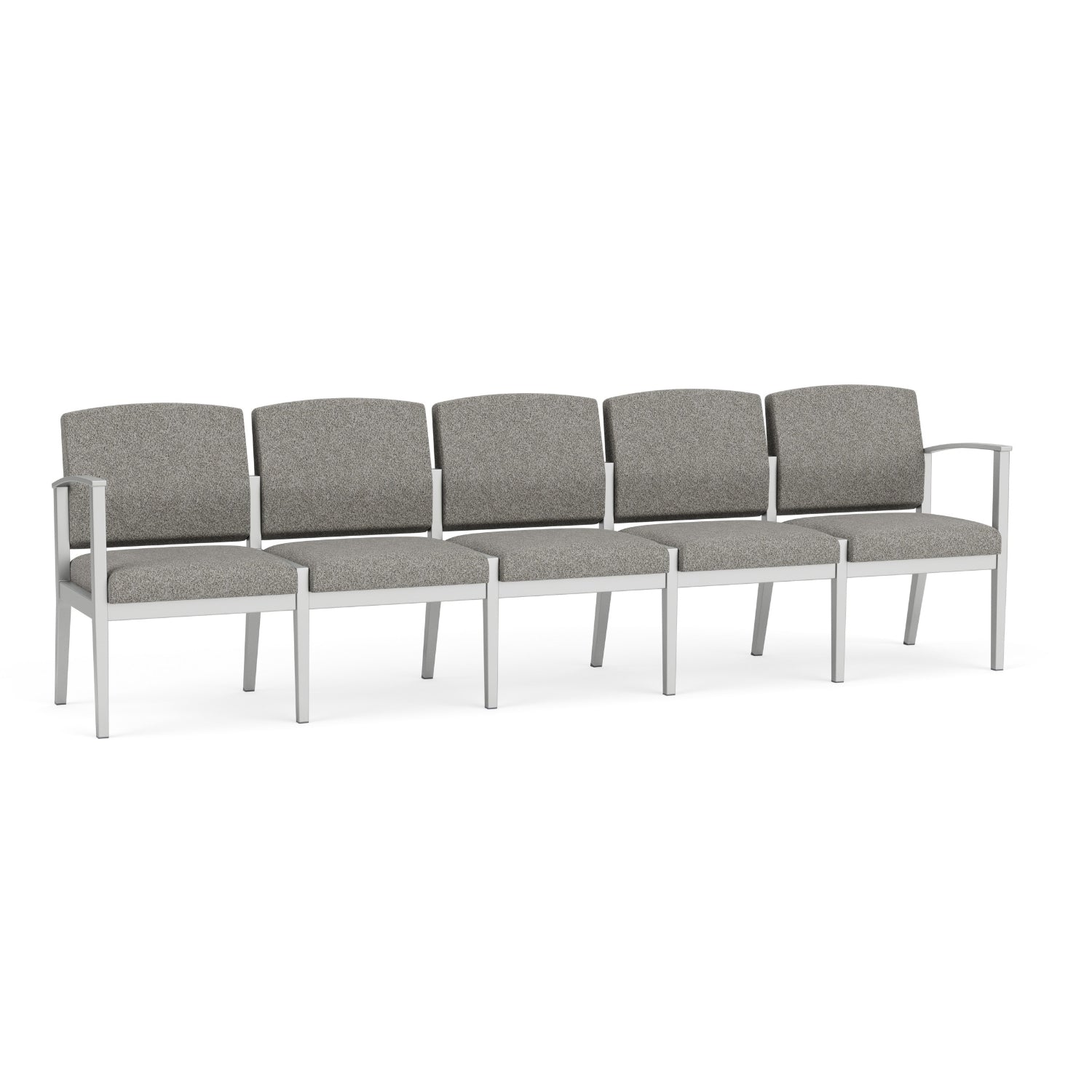 Amherst Steel Collection Reception Seating, 5-Seat Sofa, Standard Fabric Upholstery, FREE SHIPPING