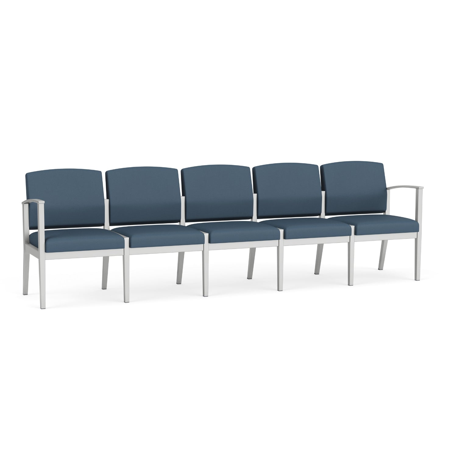 Amherst Steel Collection Reception Seating, 5-Seat Sofa, Standard Vinyl Upholstery, FREE SHIPPING