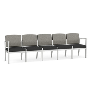 Amherst Steel Collection Reception Seating, 5-Seat Sofa, Standard Fabric Upholstery, FREE SHIPPING