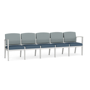 Amherst Steel Collection Reception Seating, 5-Seat Sofa, Standard Vinyl Upholstery, FREE SHIPPING