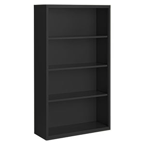 Herculite Metal Bookcase with 3 Adjustable Shelves, 36" W x 13" D x 60" H