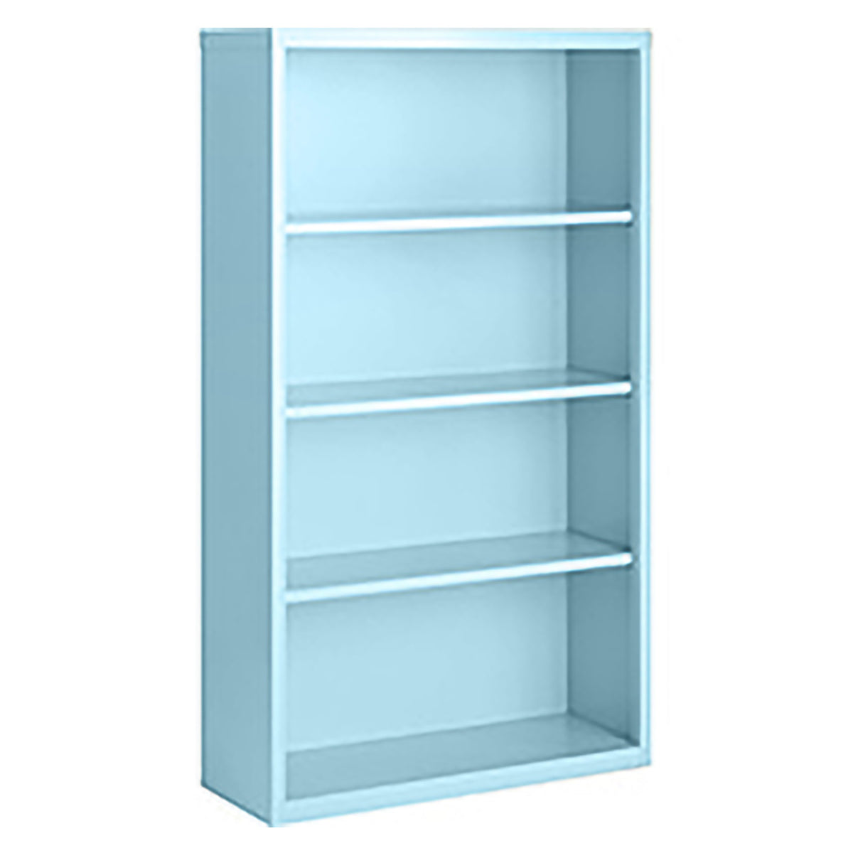 Herculite Metal Bookcase with 3 Adjustable Shelves, 36" W x 13" D x 60" H