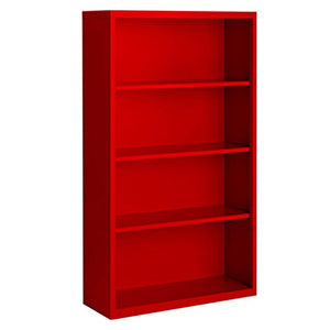 Herculite Metal Bookcase with 3 Adjustable Shelves, 36" W x 13" D x 60" H