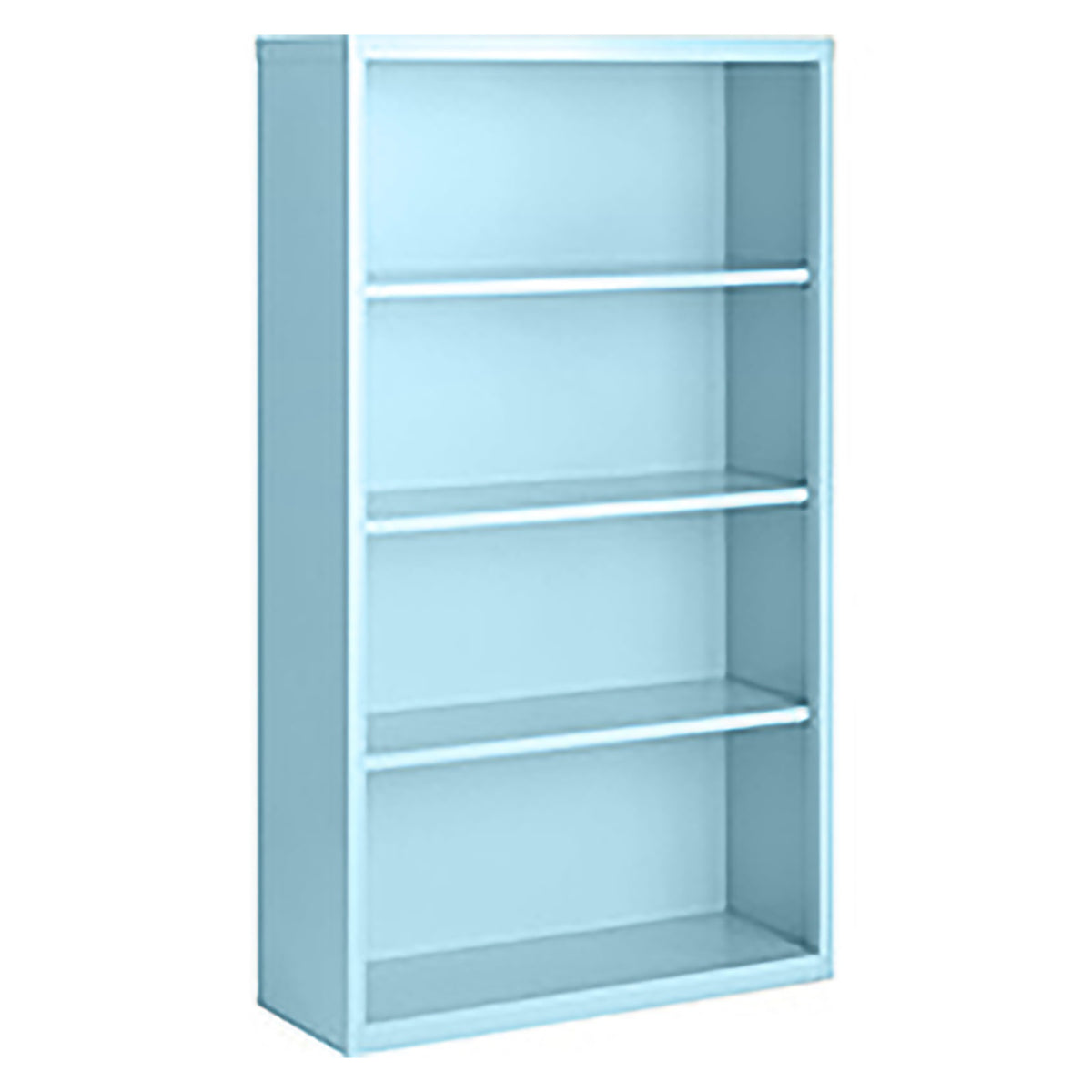 Herculite Metal Bookcase with 3 Adjustable Shelves, 36" W x 18" D x 52" H