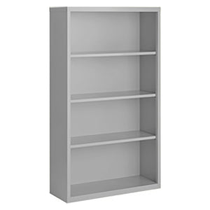 Herculite Metal Bookcase with 3 Adjustable Shelves, 36" W x 18" D x 60" H