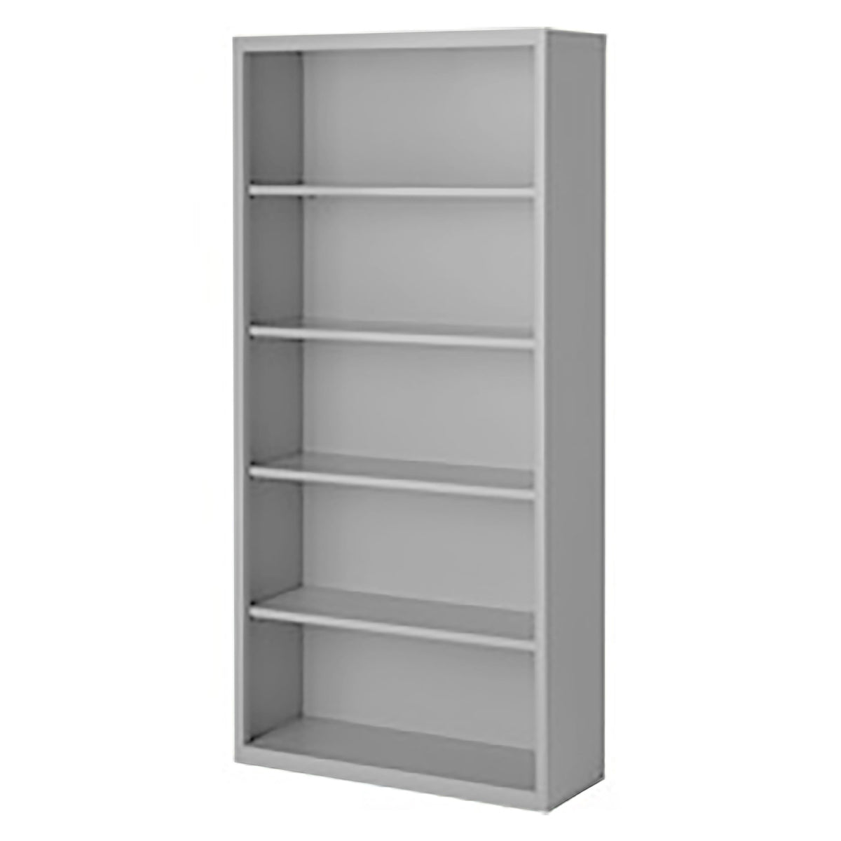 Herculite Metal Bookcase with 4 Adjustable Shelves, 36" W x 13" D x 72" H
