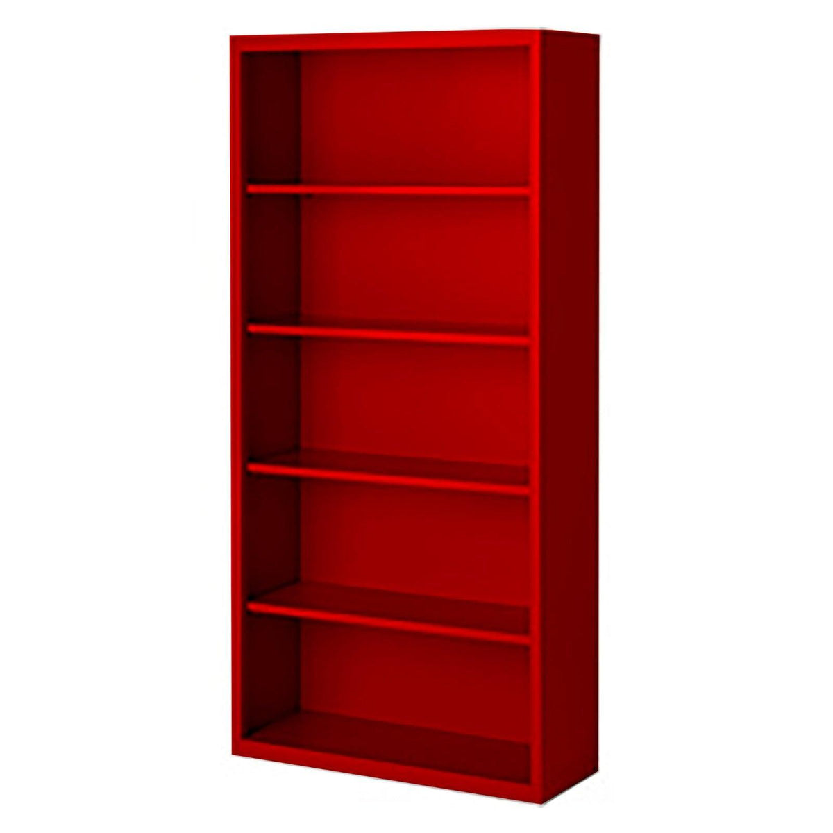 Herculite Metal Bookcase with 4 Adjustable Shelves, 36" W x 13" D x 72" H