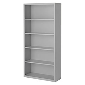 Herculite Metal Bookcase with 4 Adjustable Shelves, 36" W x 19" D x 72" H
