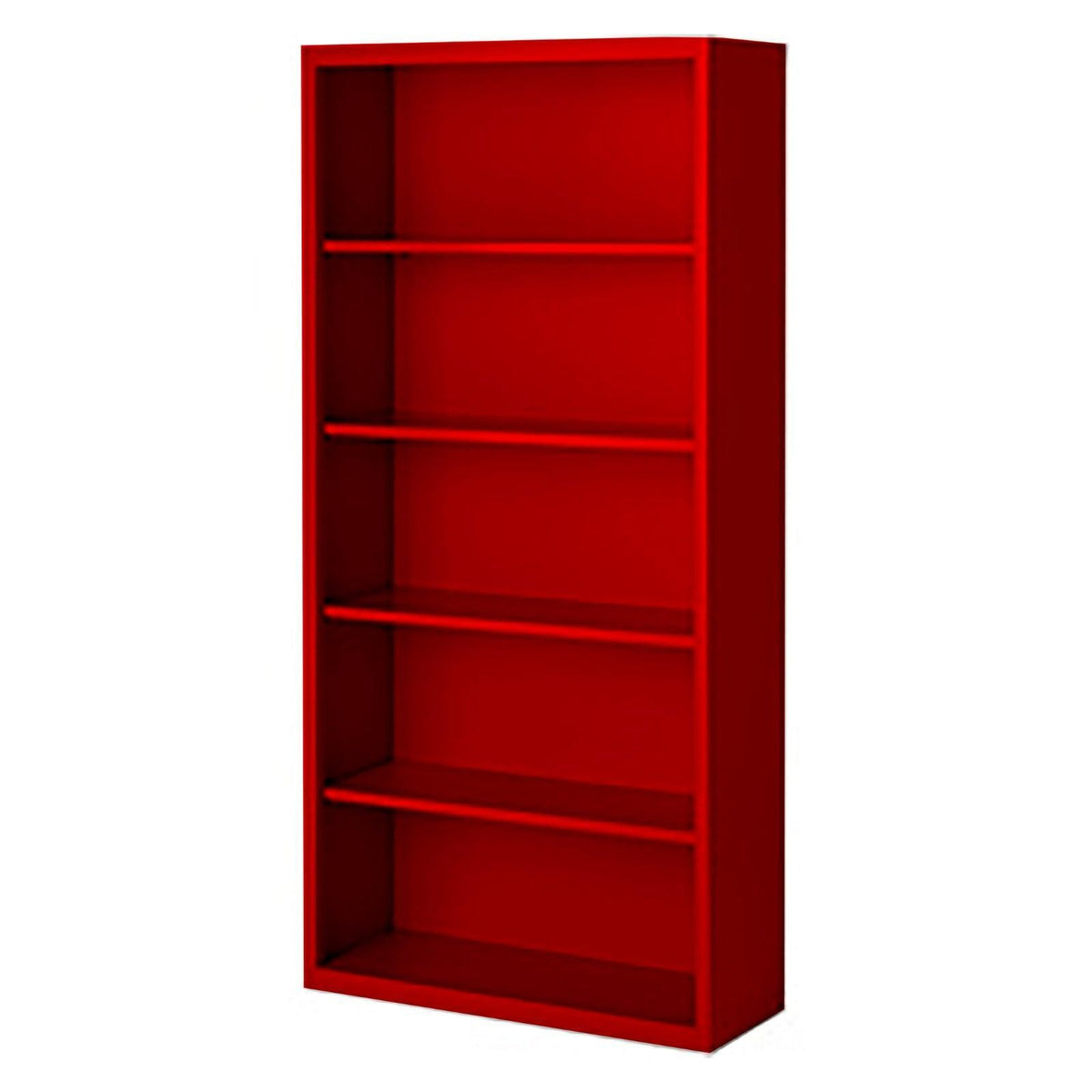 Herculite Metal Bookcase with 4 Adjustable Shelves, 36" W x 19" D x 72" H