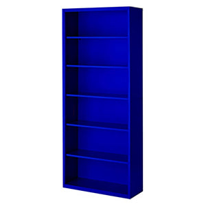 Herculite Metal Bookcase with 5 Adjustable Shelves, 36" W x 13" D x 84" H