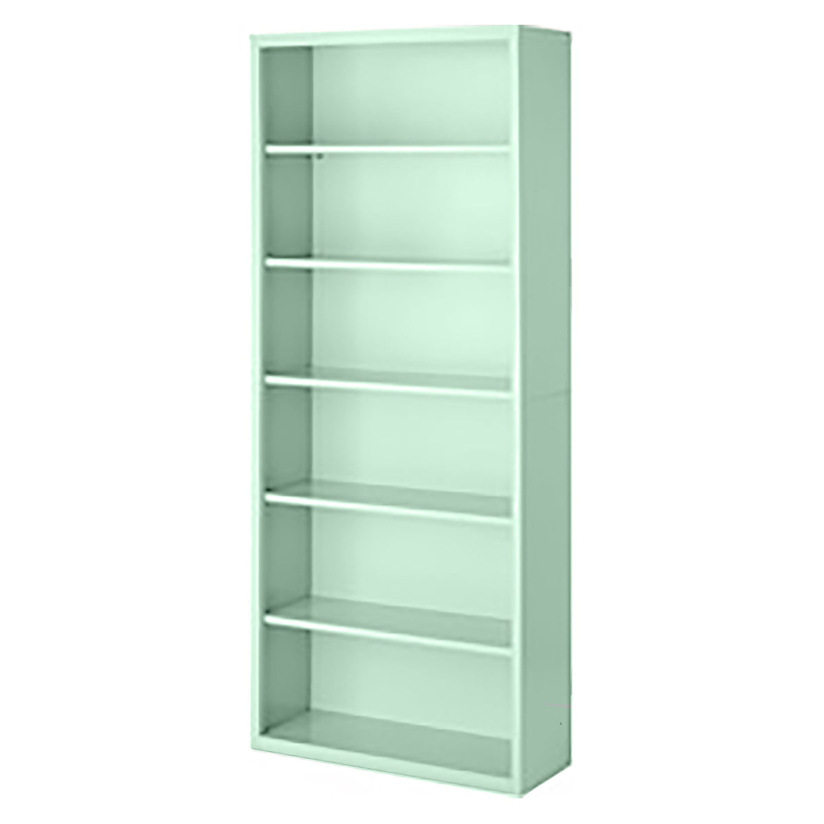Herculite Metal Bookcase with 5 Adjustable Shelves, 36" W x 13" D x 84" H