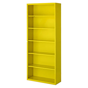 Herculite Metal Bookcase with 5 Adjustable Shelves, 36" W x 13" D x 84" H