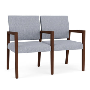 Brooklyn Collection Reception Seating, 2 Seats with Center Arm, Designer Fabric Upholstery, FREE SHIPPING