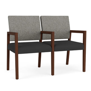 Brooklyn Collection Reception Seating, 2 Seats with Center Arm, Standard Fabric Upholstery, FREE SHIPPING