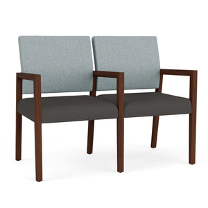 Brooklyn Collection Reception Seating, 2 Seats with Center Arm, Healthcare Vinyl Upholstery, FREE SHIPPING