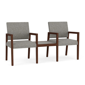 Brooklyn Collection Reception Seating, 2 Chairs with Connecting Center Table, Standard Fabric Upholstery, FREE SHIPPING