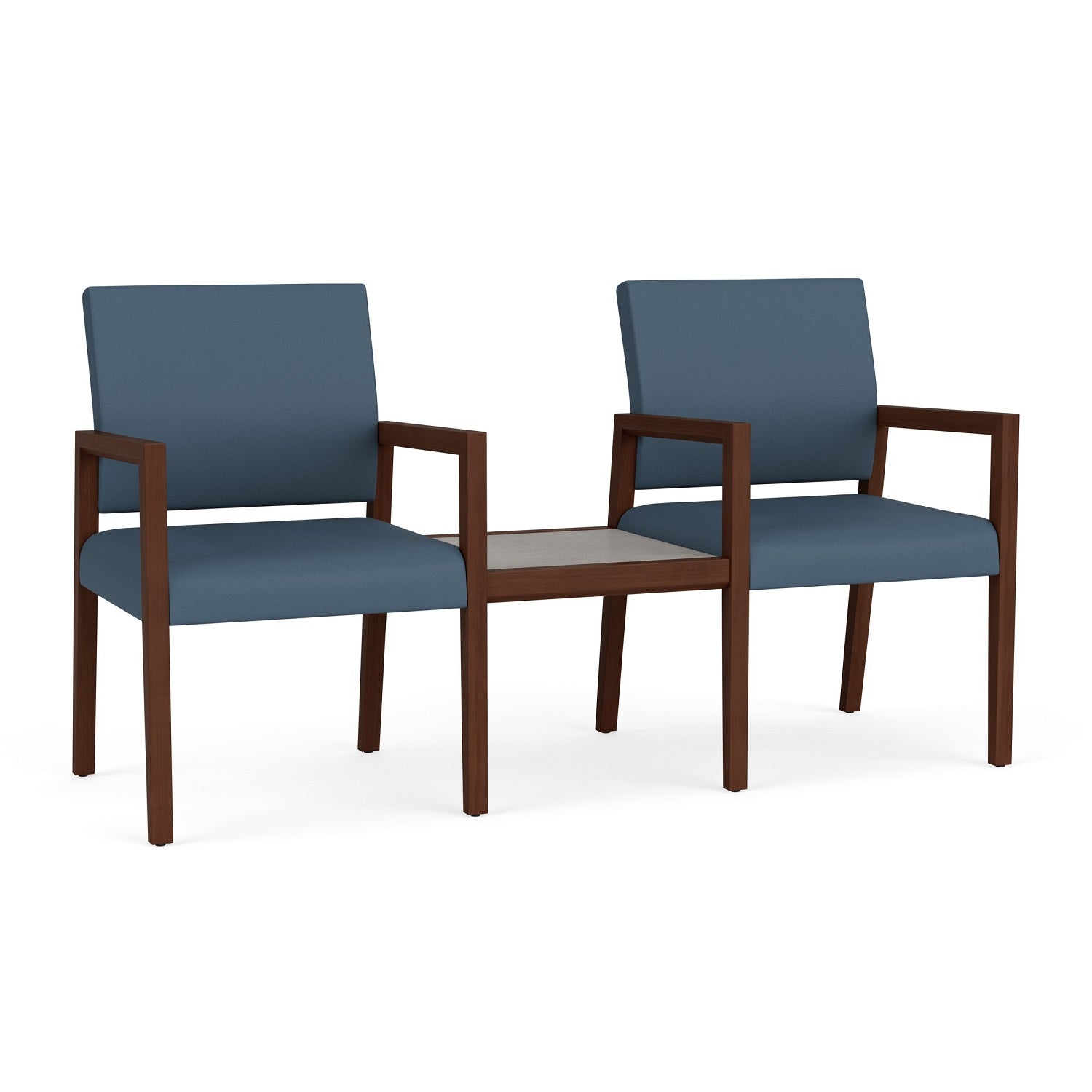 Brooklyn Collection Reception Seating, 2 Chairs with Connecting Center Table, Standard Vinyl Upholstery, FREE SHIPPING