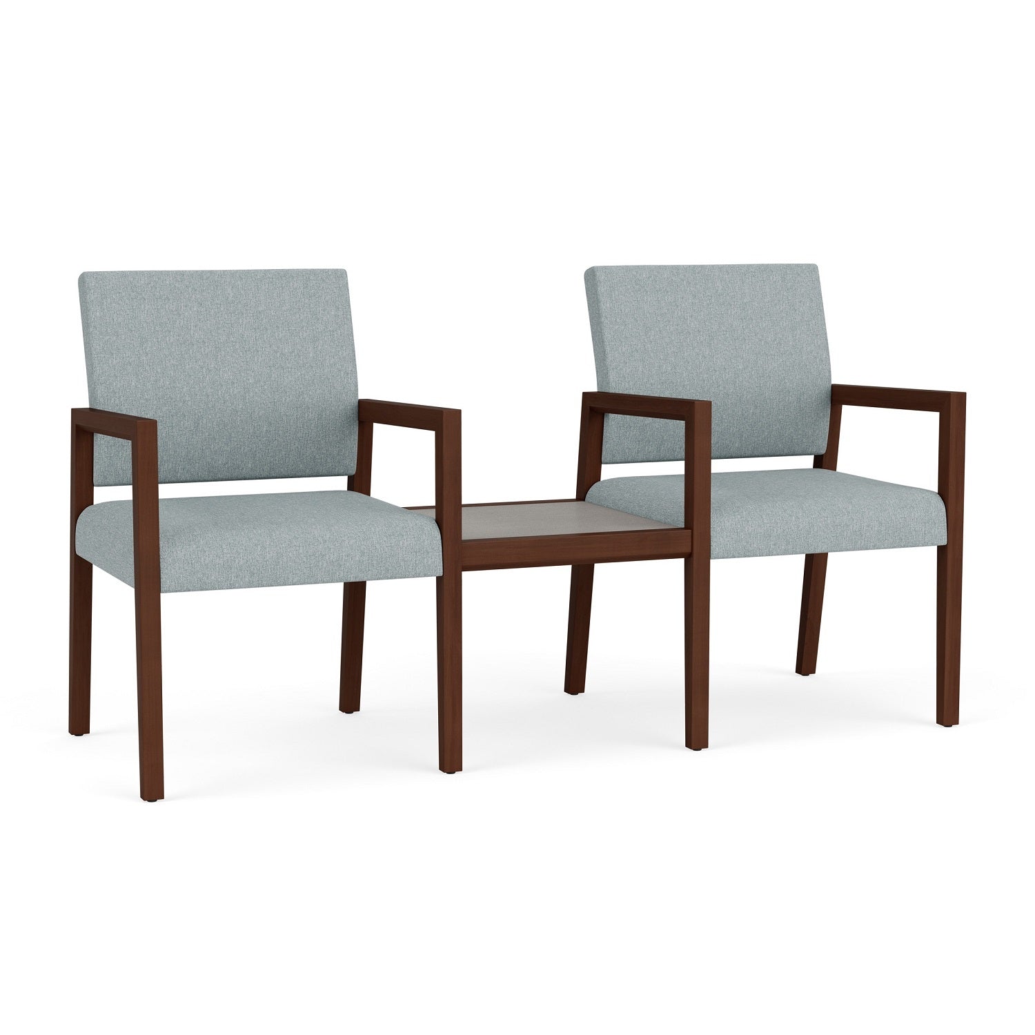 Brooklyn Collection Reception Seating, 2 Chairs with Connecting Center Table, Healthcare Vinyl Upholstery, FREE SHIPPING