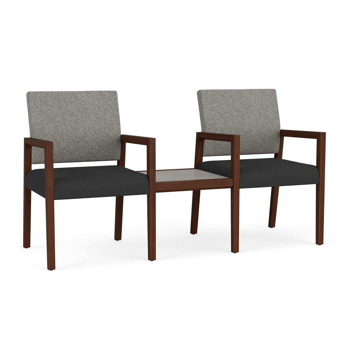 Brooklyn Collection Reception Seating, 2 Chairs with Connecting Center Table, Standard Fabric Upholstery, FREE SHIPPING