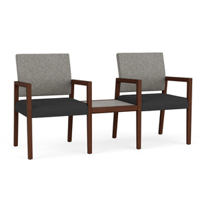 Brooklyn Collection Reception Seating, 2 Chairs with Connecting Center Table, Standard Fabric Upholstery, FREE SHIPPING