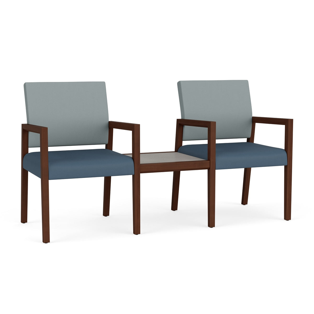Brooklyn Collection Reception Seating, 2 Chairs with Connecting Center Table, Standard Vinyl Upholstery, FREE SHIPPING