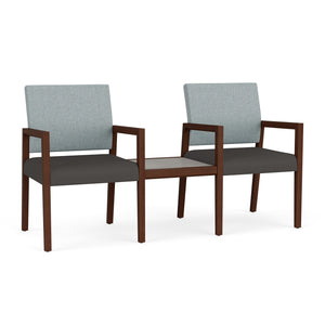 Brooklyn Collection Reception Seating, 2 Chairs with Connecting Center Table, Healthcare Vinyl Upholstery, FREE SHIPPING