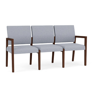 Brooklyn Collection Reception Seating, 3 Seat Sofa, Designer Fabric Upholstery, FREE SHIPPING