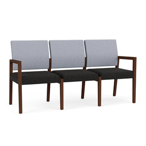 Brooklyn Collection Reception Seating, 3 Seat Sofa, Designer Fabric Upholstery, FREE SHIPPING