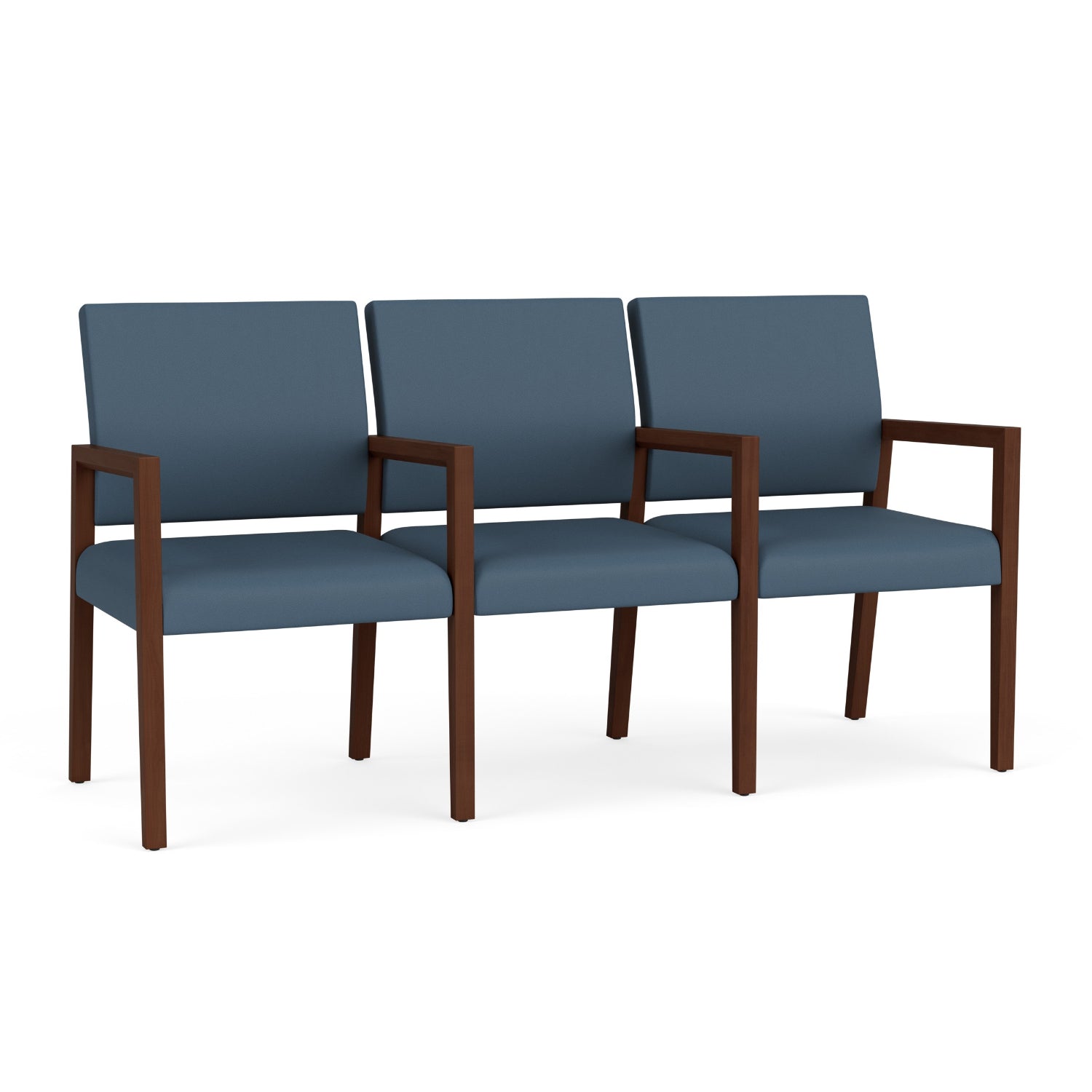 Brooklyn Collection Reception Seating, 3 Seats with Center Arms, Standard Vinyl Upholstery, FREE SHIPPING