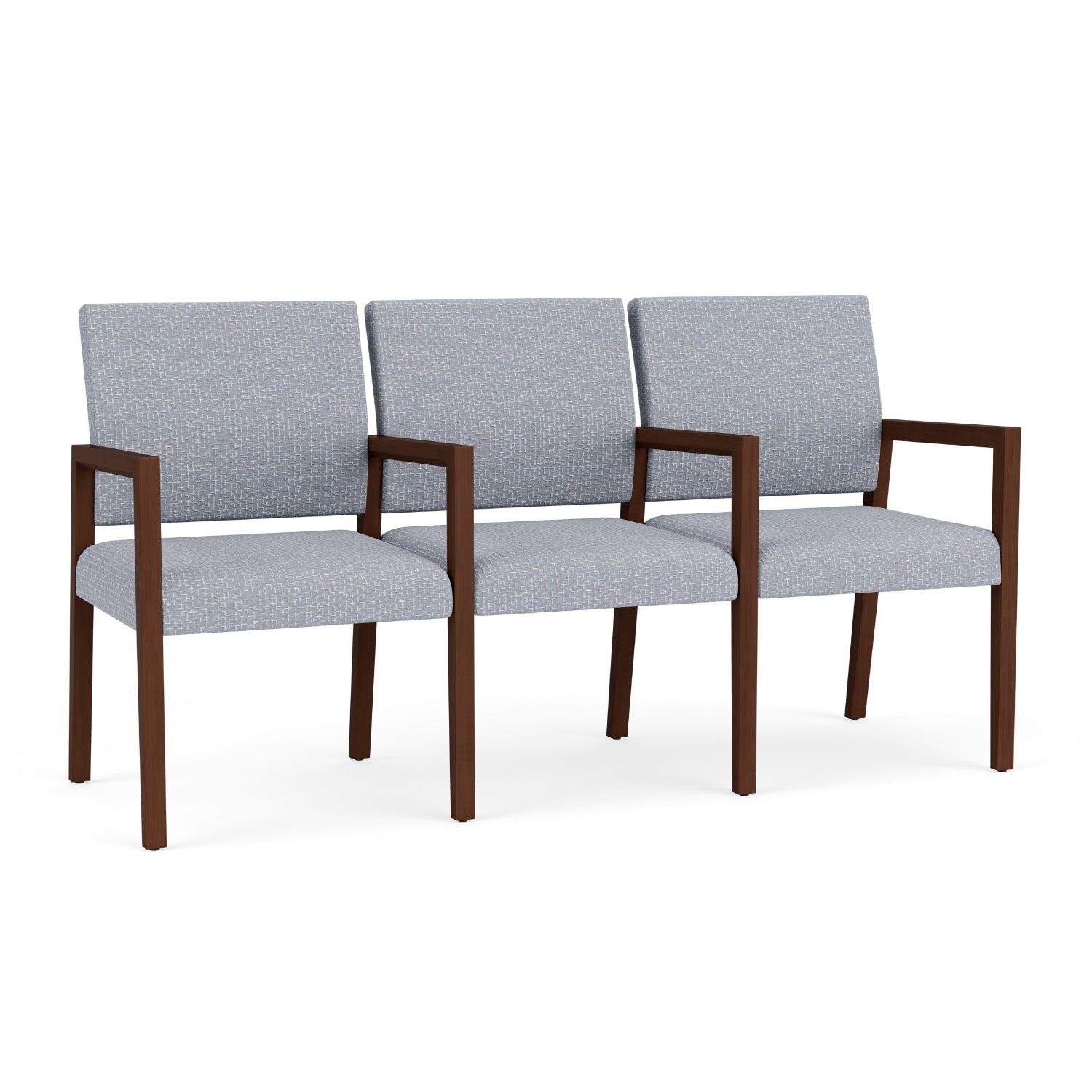 Brooklyn Collection Reception Seating, 3 Seats with Center Arms, Designer Fabric Upholstery, FREE SHIPPING