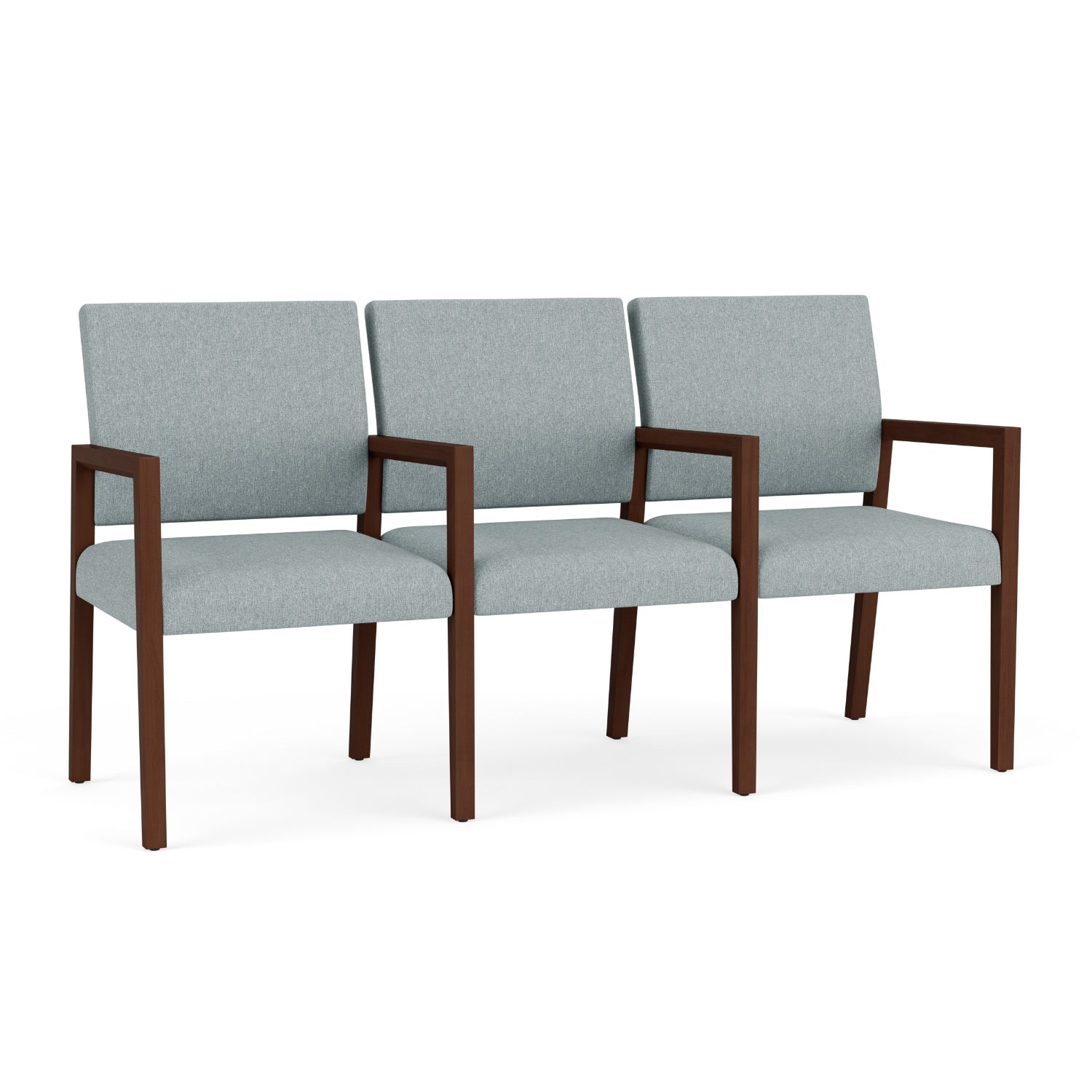 Brooklyn Collection Reception Seating, 3 Seats with Center Arms, Healthcare Vinyl Upholstery, FREE SHIPPING