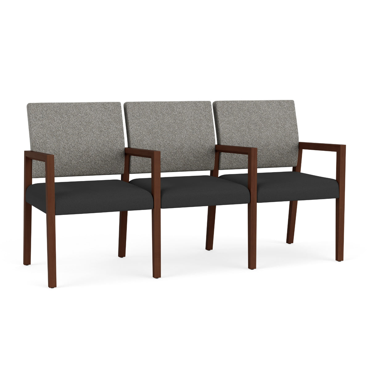 Brooklyn Collection Reception Seating, 3 Seats with Center Arms, Standard Fabric Upholstery, FREE SHIPPING