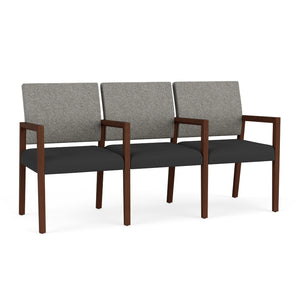 Brooklyn Collection Reception Seating, 3 Seats with Center Arms, Standard Fabric Upholstery, FREE SHIPPING