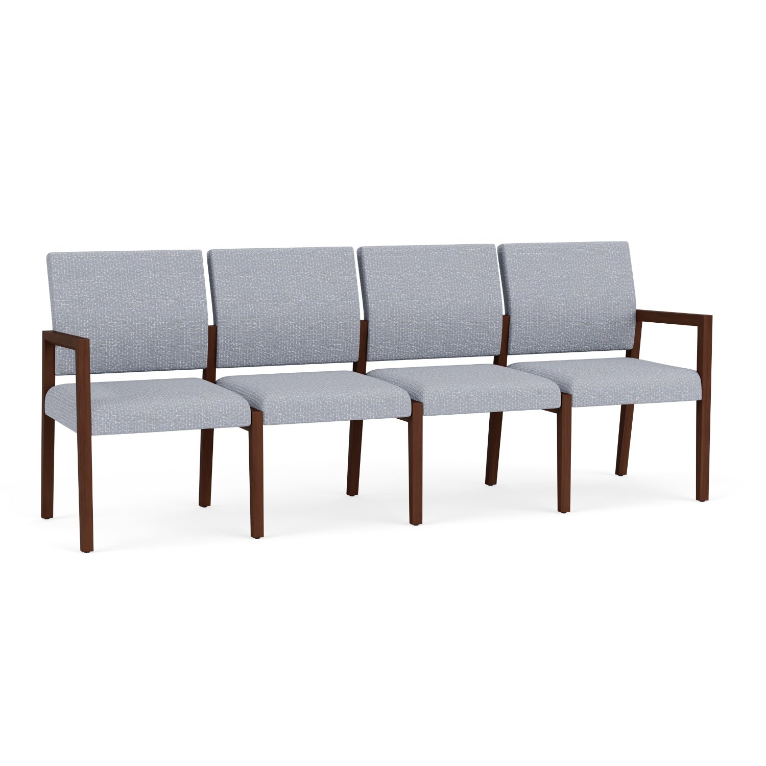 Brooklyn Collection Reception Seating, 4 Seat Sofa, Designer Fabric Upholstery, FREE SHIPPING