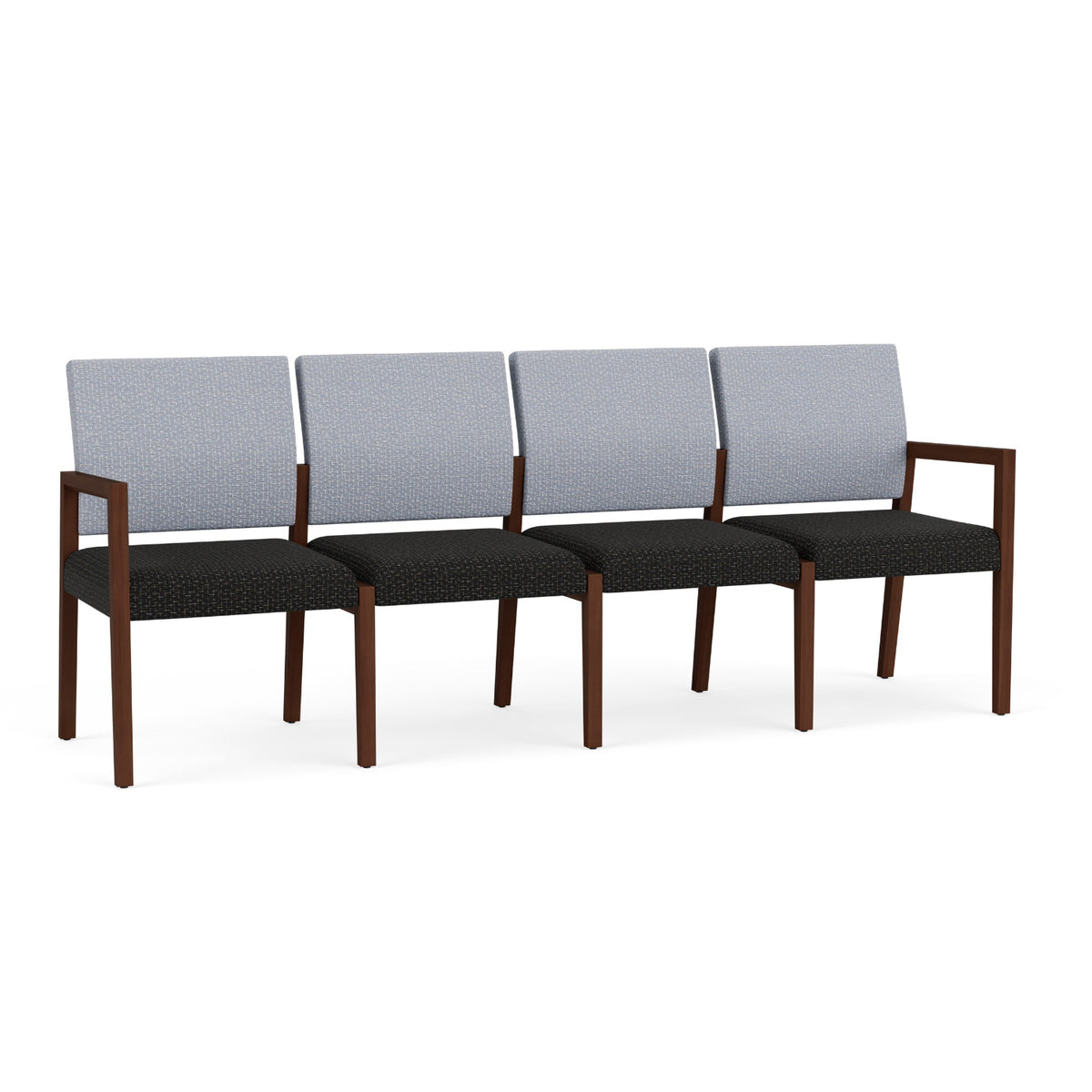 Brooklyn Collection Reception Seating, 4 Seat Sofa, Designer Fabric Upholstery, FREE SHIPPING