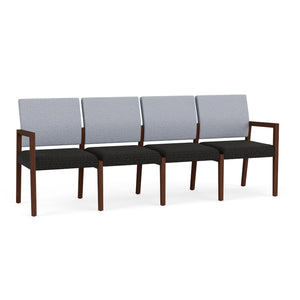 Brooklyn Collection Reception Seating, 4 Seat Sofa, Designer Fabric Upholstery, FREE SHIPPING