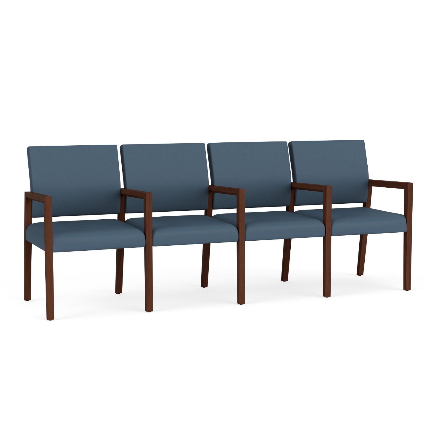Brooklyn Collection Reception Seating, 4 Seats with Center Arms, Standard Vinyl Upholstery, FREE SHIPPING