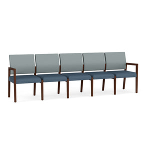 Brooklyn Collection Reception Seating, 5 Seat Sofa, Standard Vinyl Upholstery, FREE SHIPPING