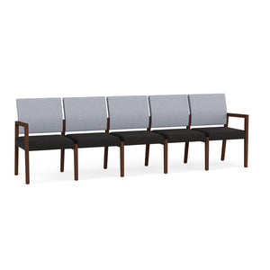 Brooklyn Collection Reception Seating, 5 Seat Sofa, Designer Fabric Upholstery, FREE SHIPPING