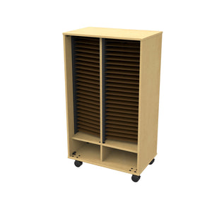 Bandstor™ Mobile 2 Compartment Band Folio Cabinet, 52 Shelves, No Door