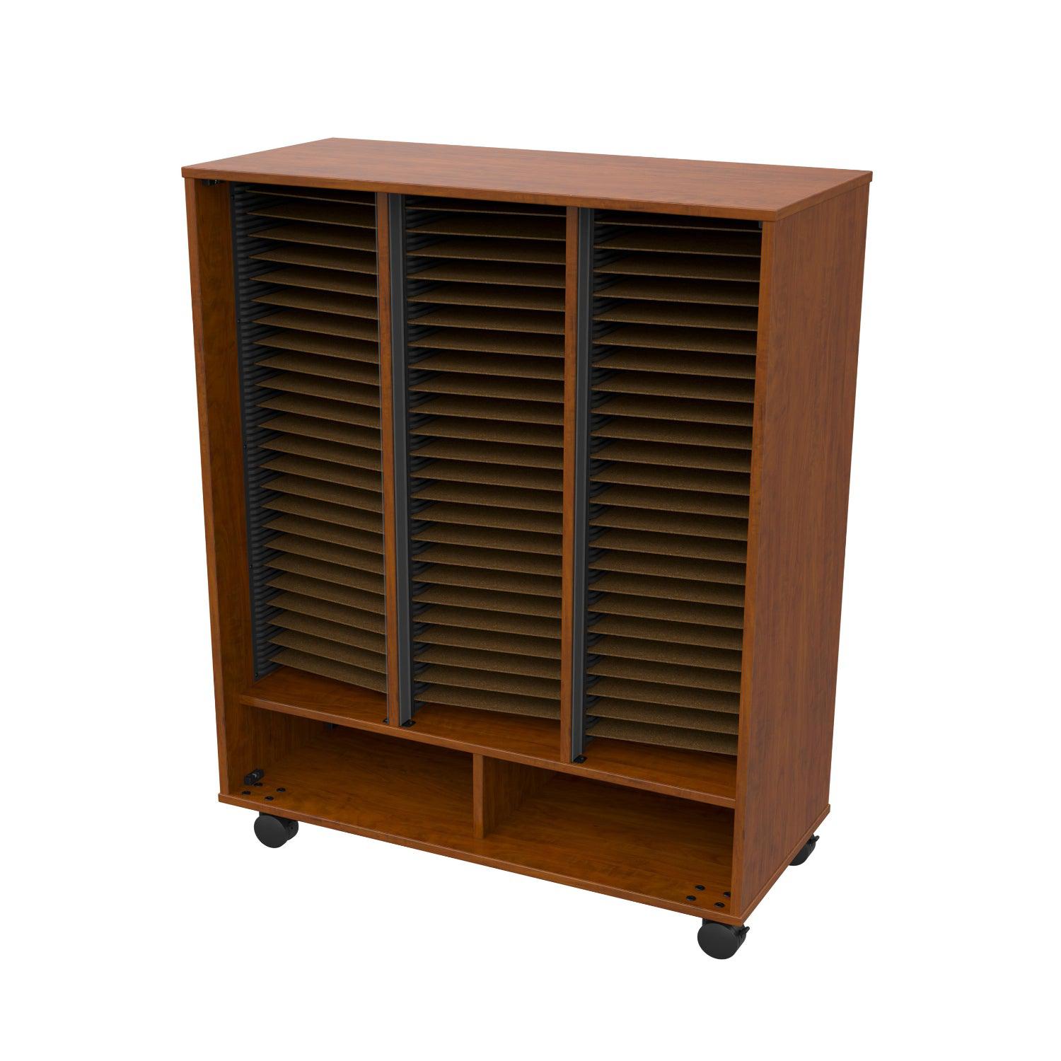 Bandstor™ Mobile 3 Compartment Band Folio Cabinet, 77 Shelves, No Door