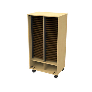 Bandstor™ Mobile 2 Compartment Choral Folio Cabinet, 52 Shelves, No Door