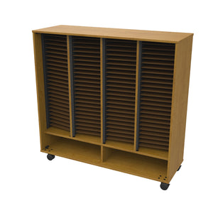 Bandstor™ Mobile 4 Compartment Choral Folio Cabinet, 102 Shelves, No Door