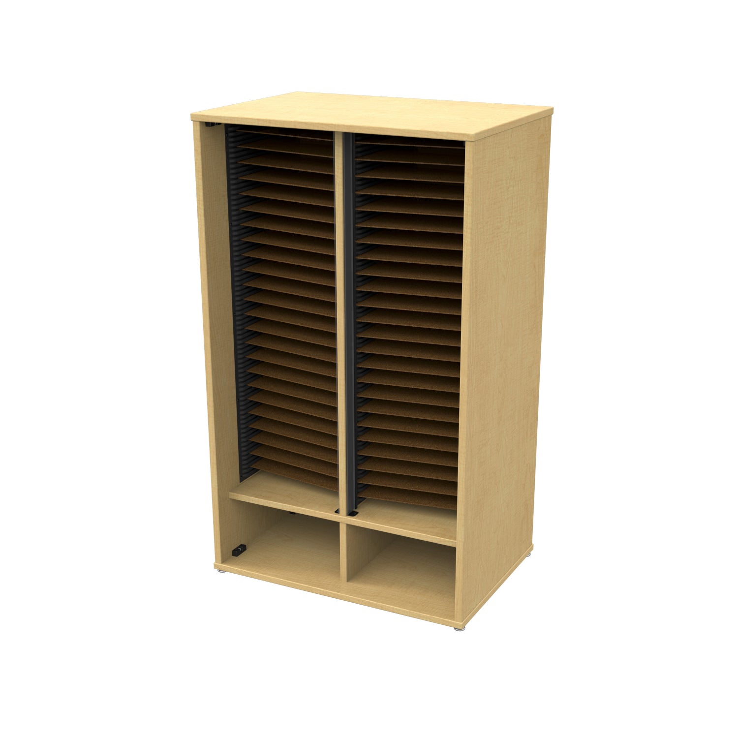 Bandstor™ 2 Compartment Band Folio Cabinet, 52 Shelves, No Door