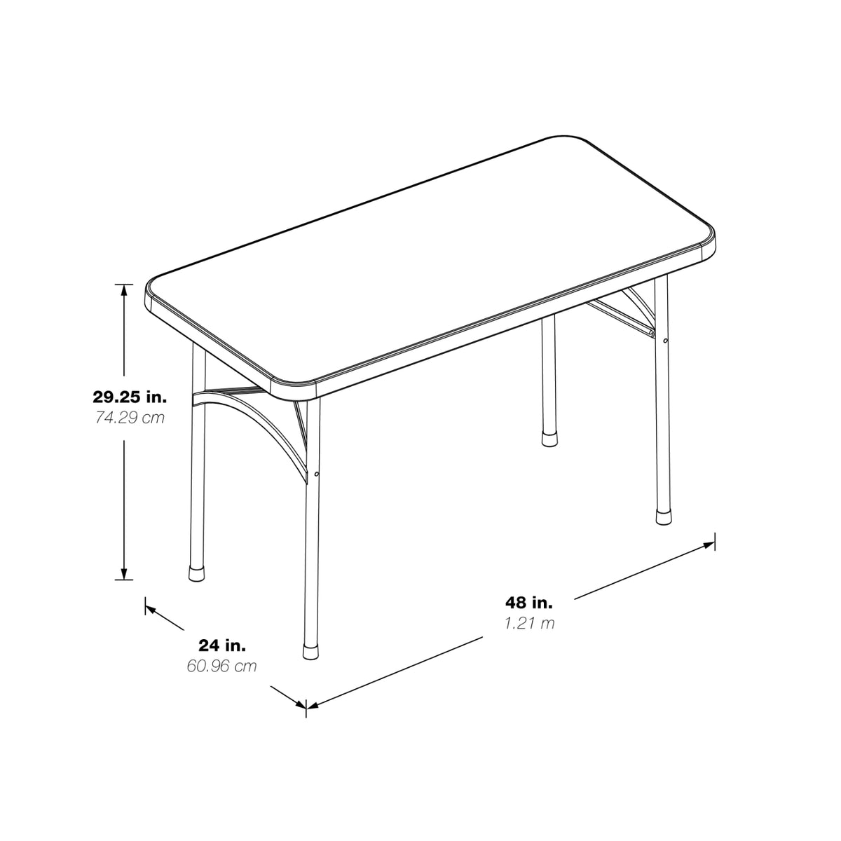 Resin Multipurpose Folding Table, 4' Rectangle